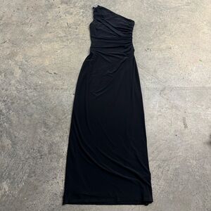 Lauren Ralph Lauren Evening Ruched Black One-Shoulder‎ Formal Maxi Dress Size 4